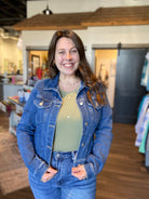 Medium Denim Jacket-The Funky Zebra Ames-The Funky Zebra Ames, Women's Fashion Boutique in Ames, Iowa