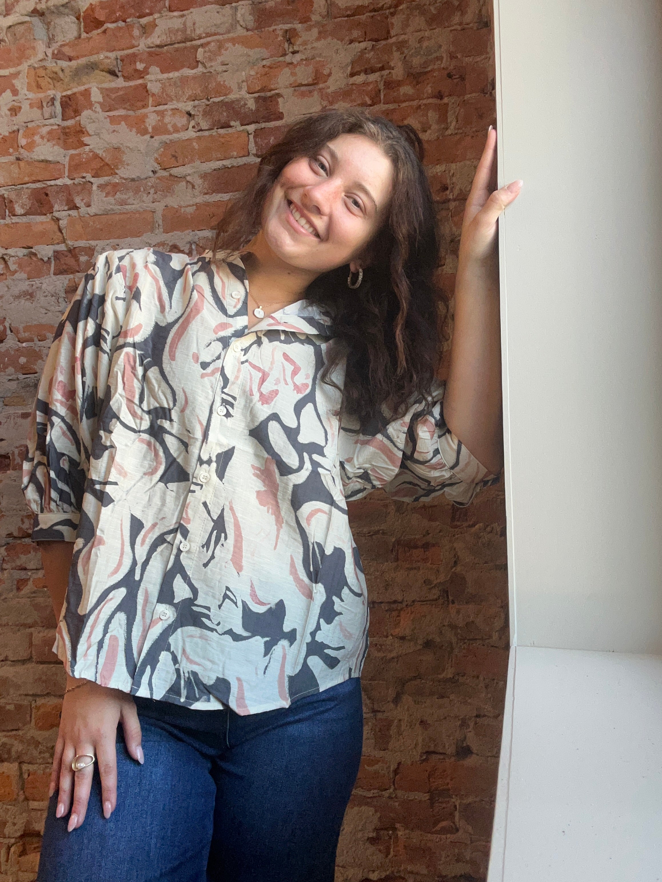 Charlie Printed Top-apparel-Ellison-The Funky Zebra Ames, Women's Fashion Boutique in Ames, Iowa