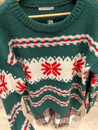 Mishel Green Holiday Sweater-Sweaters-Staccato-The Funky Zebra Ames, Women's Fashion Boutique in Ames, Iowa