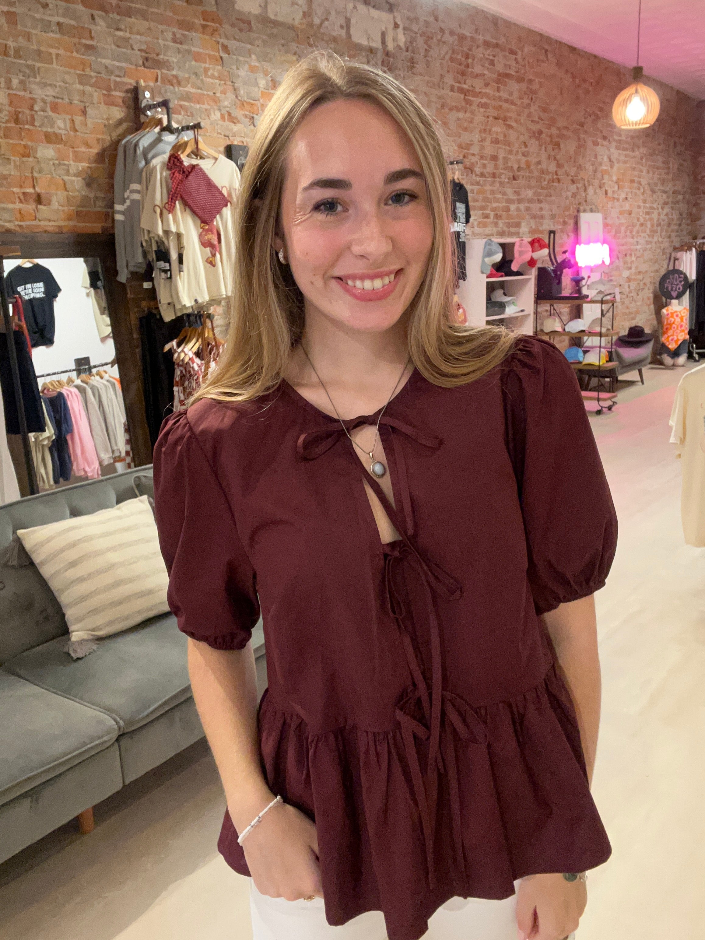 Sienna Puff Sleeve Top-Short Sleeves-Gilli-The Funky Zebra Ames, Women's Fashion Boutique in Ames, Iowa