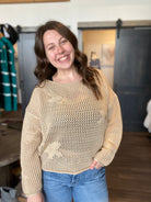 Masha Beige Sweater-The Funky Zebra Ames-The Funky Zebra Ames, Women's Fashion Boutique in Ames, Iowa