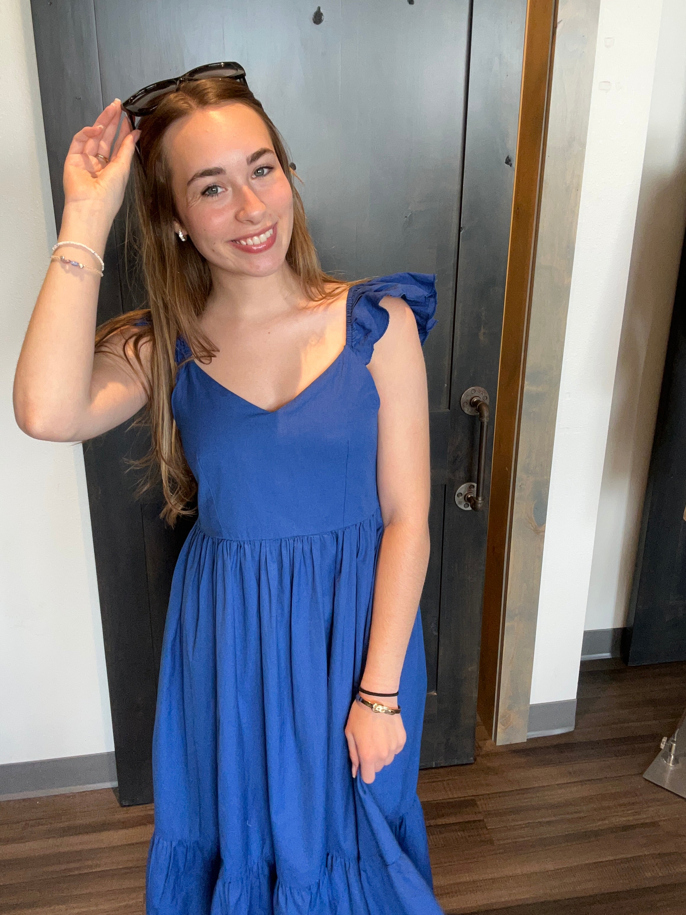 Sierra Blue Dress-Molly Bracken-The Funky Zebra Ames, Women's Fashion Boutique in Ames, Iowa