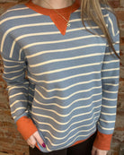 Glenda Striped Pullover-apparel-Staccato-The Funky Zebra Ames, Women's Fashion Boutique in Ames, Iowa