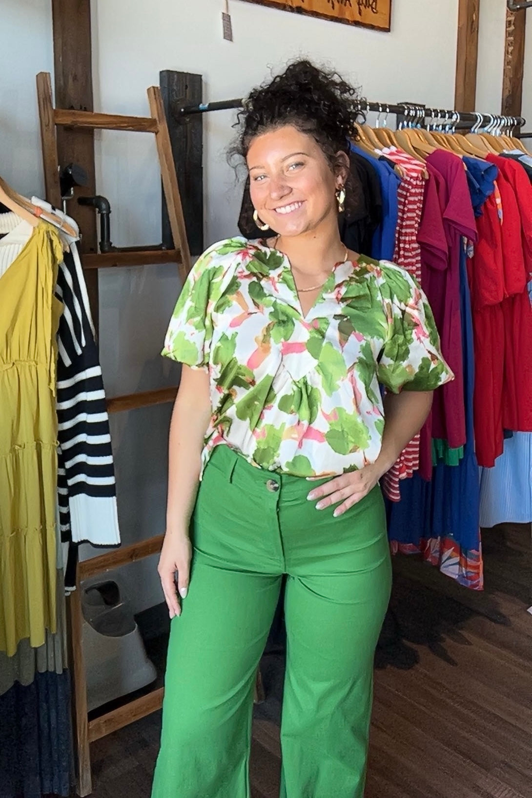 Danielle Green Pants-Glam-The Funky Zebra Ames, Women's Fashion Boutique in Ames, Iowa