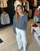 Anna Striped Button Front Blouse-The Funky Zebra Ames-The Funky Zebra Ames, Women's Fashion Boutique in Ames, Iowa