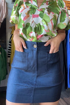Shyla Indigo Skirt-Glam-The Funky Zebra Ames, Women's Fashion Boutique in Ames, Iowa