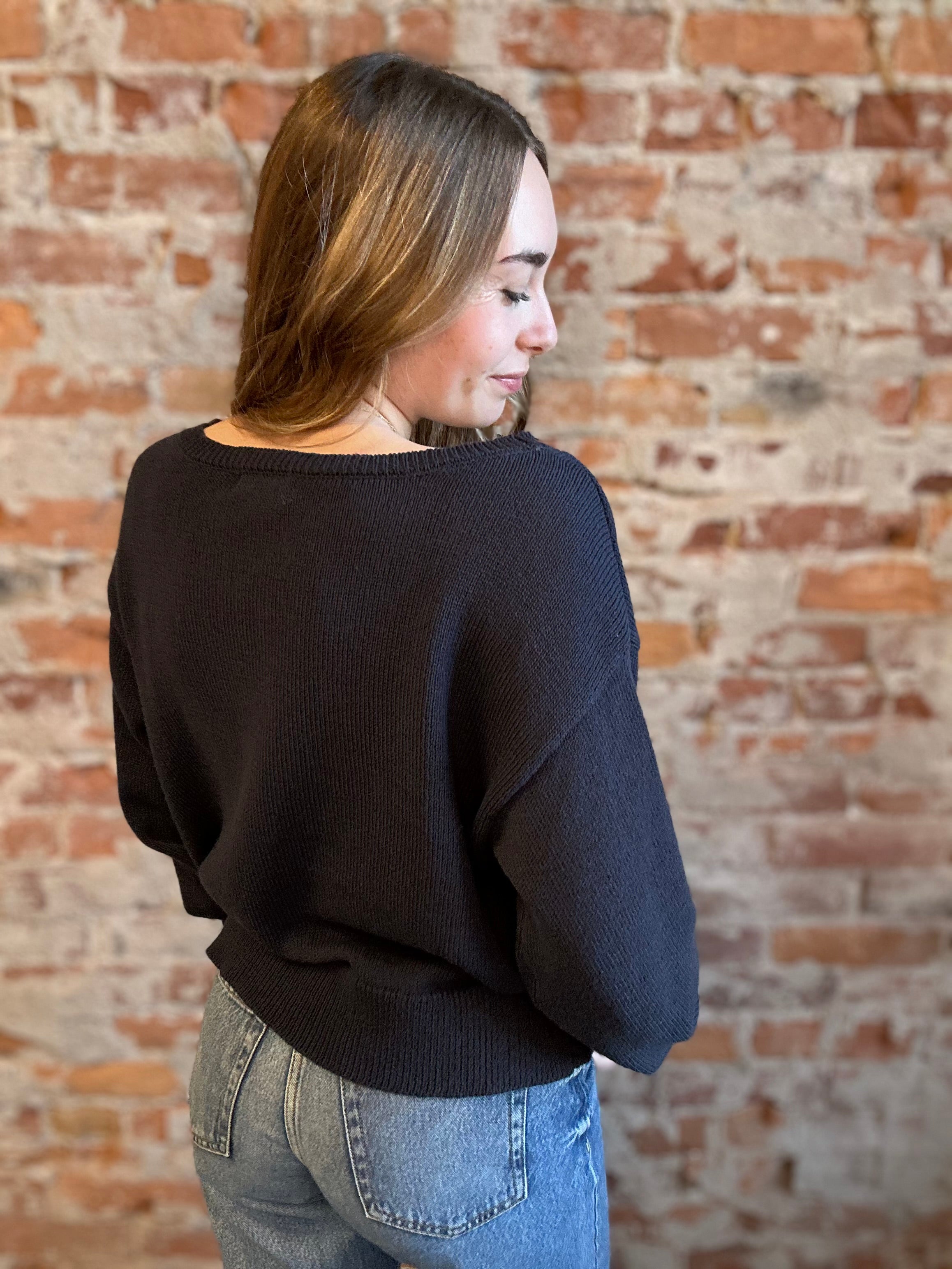 Raina American Heart Puppy Sweater-Sweaters-Blu Pepper-The Funky Zebra Ames, Women's Fashion Boutique in Ames, Iowa