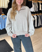Brittany Washed Half Zip Pullover-Sweatshirt-Zenana-The Funky Zebra Ames, Women's Fashion Boutique in Ames, Iowa