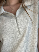 Dani Scuba Half Zip Gray Set-Zenana-The Funky Zebra Ames, Women's Fashion Boutique in Ames, Iowa