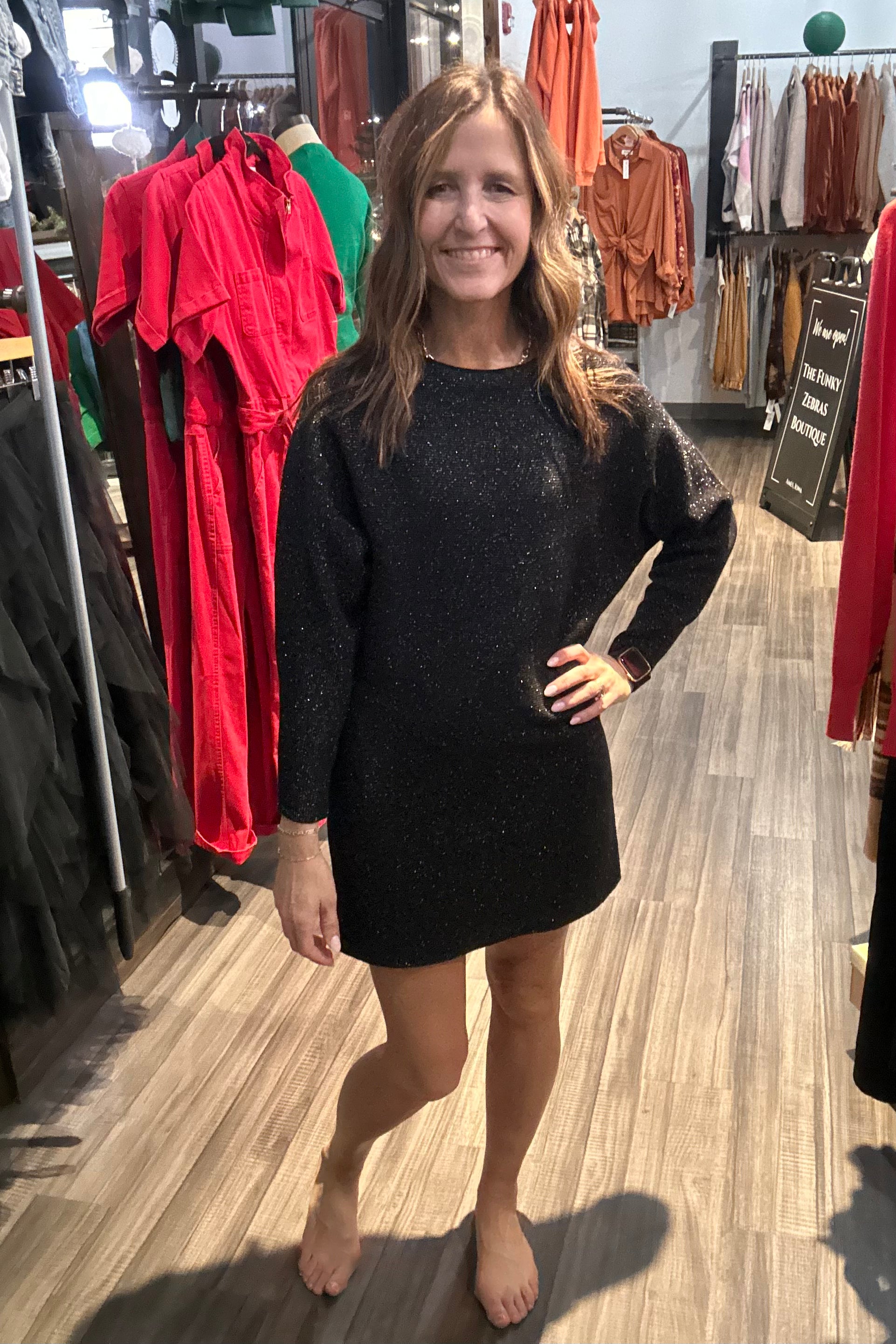 Loni Lurex Dress-Dresses-Be Cool-The Funky Zebra Ames, Women's Fashion Boutique in Ames, Iowa