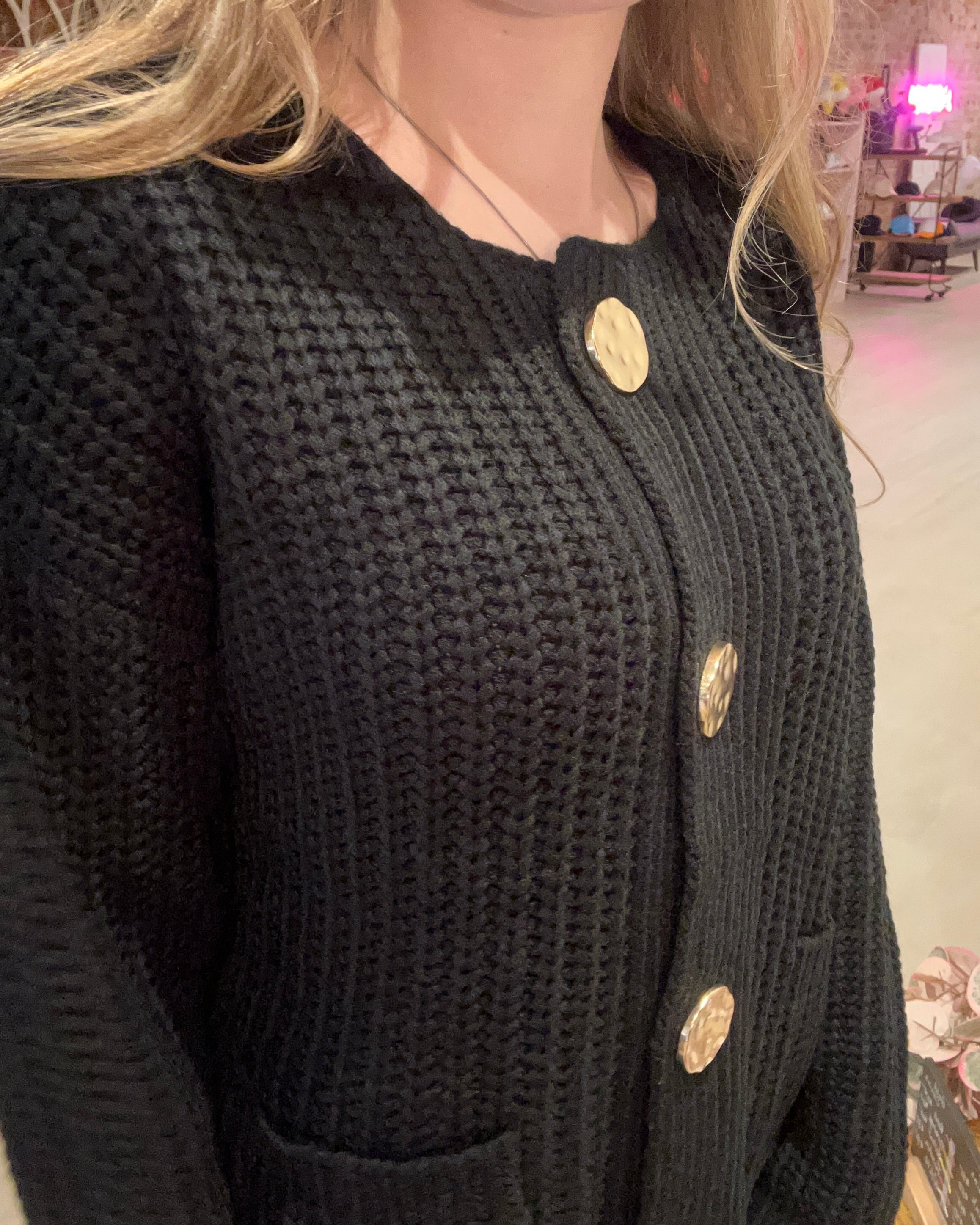 Teri Black Cardigan-Cardigans-Jodifl-The Funky Zebra Ames, Women's Fashion Boutique in Ames, Iowa