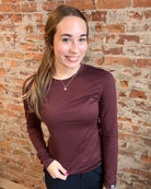 Varsity Merlot Long Sleeve-Storm Creek-The Funky Zebra Ames, Women's Fashion Boutique in Ames, Iowa