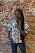 Adeline Floral Blouse-Short Sleeves-Glam-The Funky Zebra Ames, Women's Fashion Boutique in Ames, Iowa