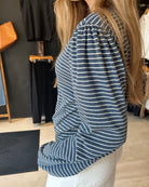 Anna Striped Button Front Blouse-The Funky Zebra Ames-The Funky Zebra Ames, Women's Fashion Boutique in Ames, Iowa
