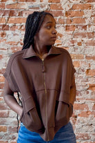 Carrie Short Sleeve Jacket-Jackets-Doe and Rae-The Funky Zebra Ames, Women's Fashion Boutique in Ames, Iowa