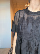 Zoey Black Mesh Puff Sleeve Top-Short Sleeves-fate-The Funky Zebra Ames, Women's Fashion Boutique in Ames, Iowa