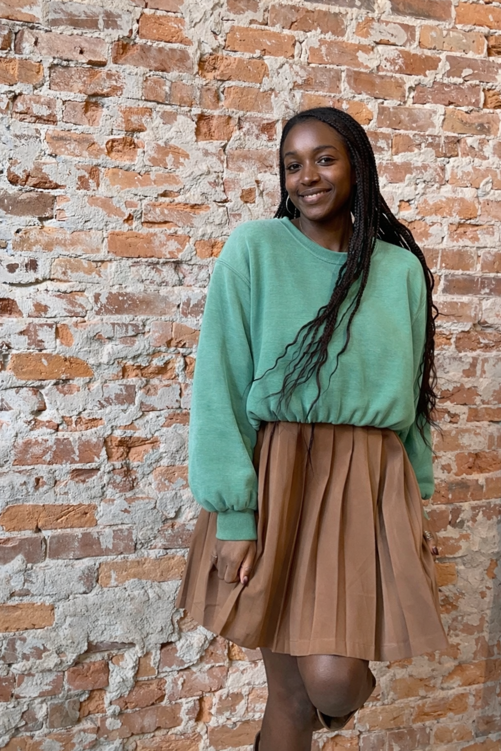 Sandra Bubble Hem Pullover-apparel-Mono B-The Funky Zebra Ames, Women's Fashion Boutique in Ames, Iowa