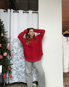 Crimson Rounded Bottom Cozy Cord Crew-Moon Ryder-The Funky Zebra Ames, Women's Fashion Boutique in Ames, Iowa