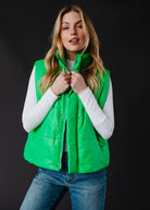 Bright Green Vest-Panache Apparel Co.-The Funky Zebra Ames, Women's Fashion Boutique in Ames, Iowa