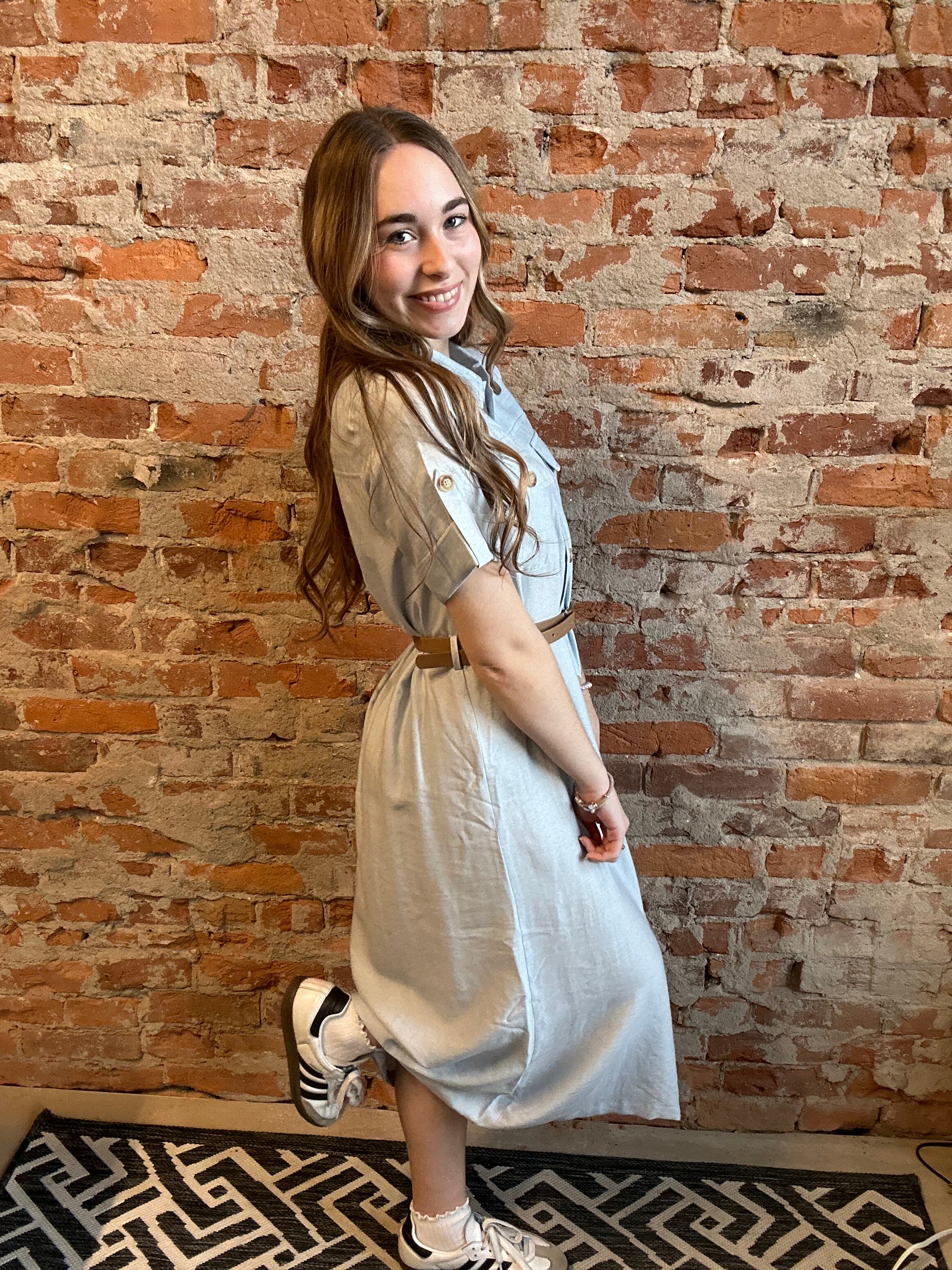 Marissa Belted Linen Dress-Dresses-Blu Pepper-The Funky Zebra Ames, Women's Fashion Boutique in Ames, Iowa