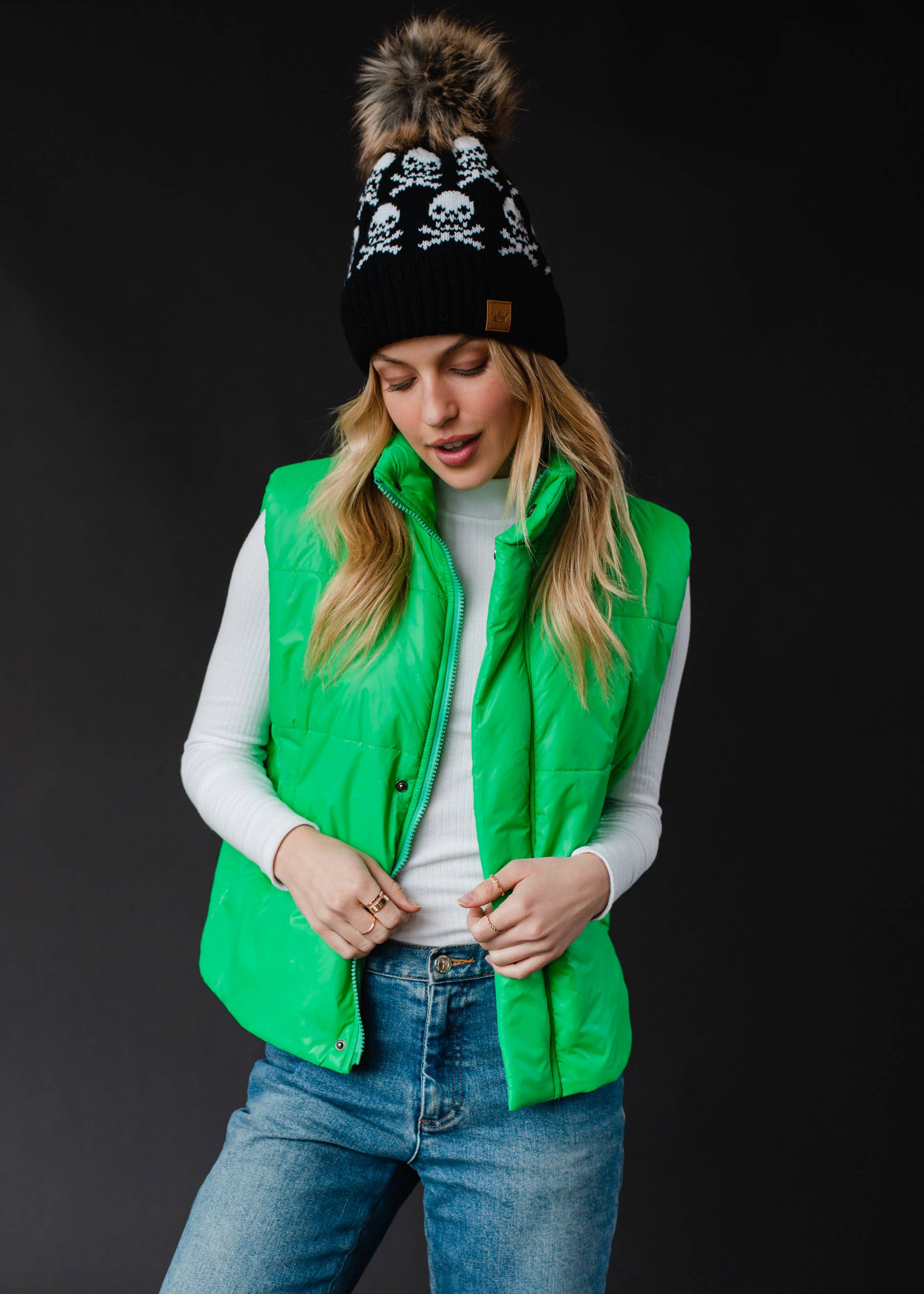 Bright Green Vest-Panache Apparel Co.-The Funky Zebra Ames, Women's Fashion Boutique in Ames, Iowa