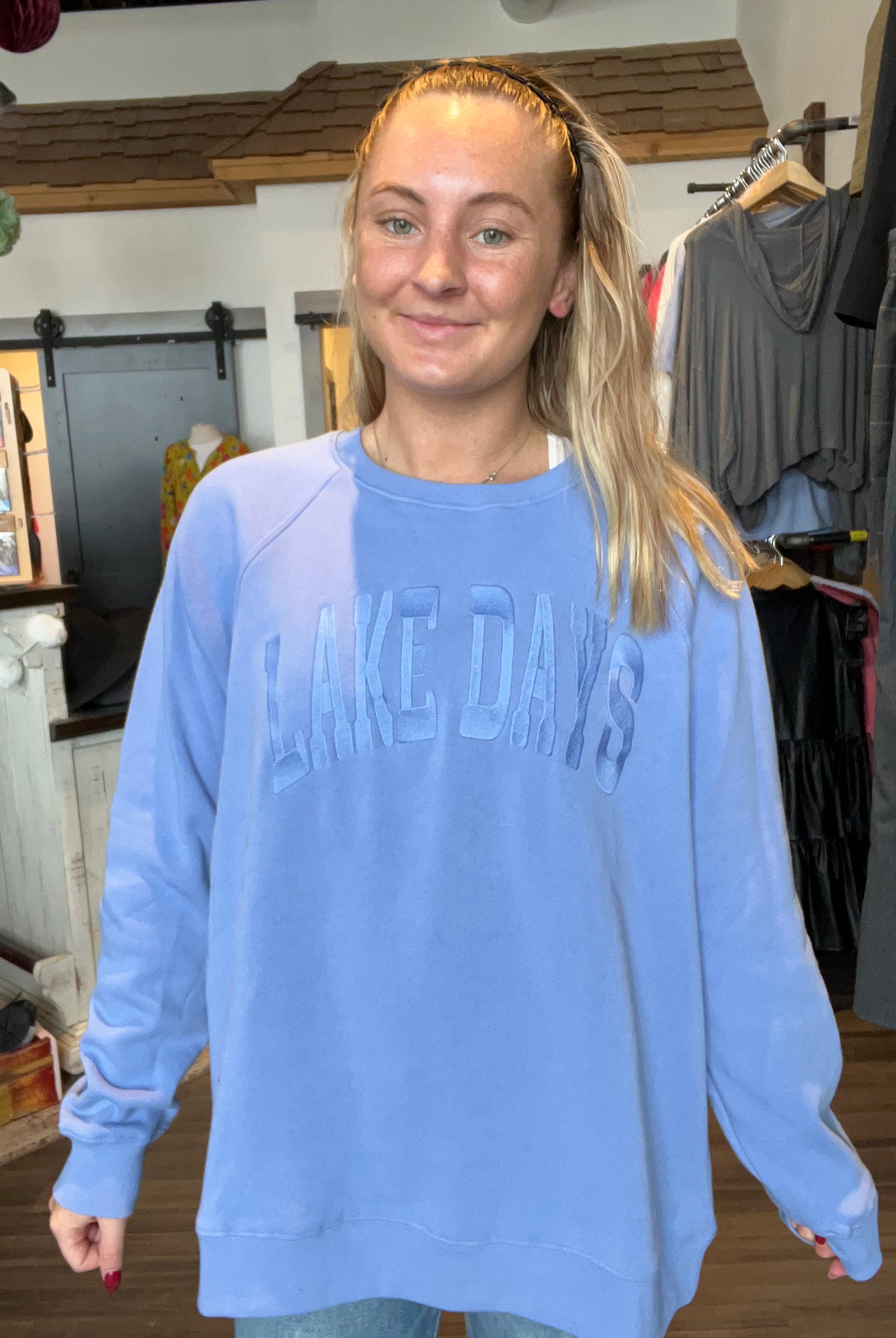Lake Days Sweatshirt-Graphic Sweaters-Thread and Supply-The Funky Zebra Ames, Women's Fashion Boutique in Ames, Iowa