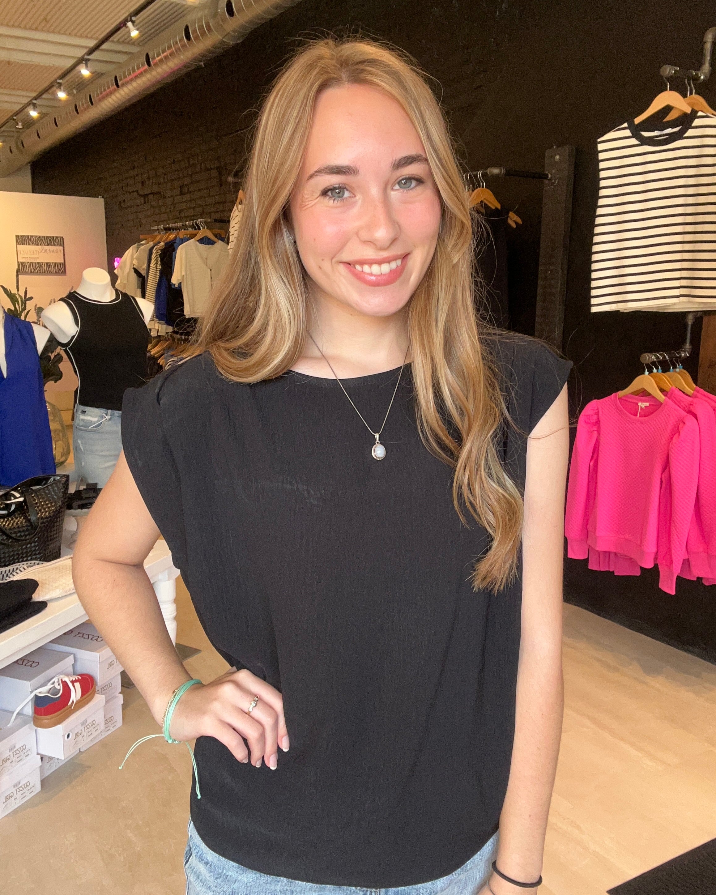 Stella Sleeveless Top-Eesome-The Funky Zebra Ames, Women's Fashion Boutique in Ames, Iowa