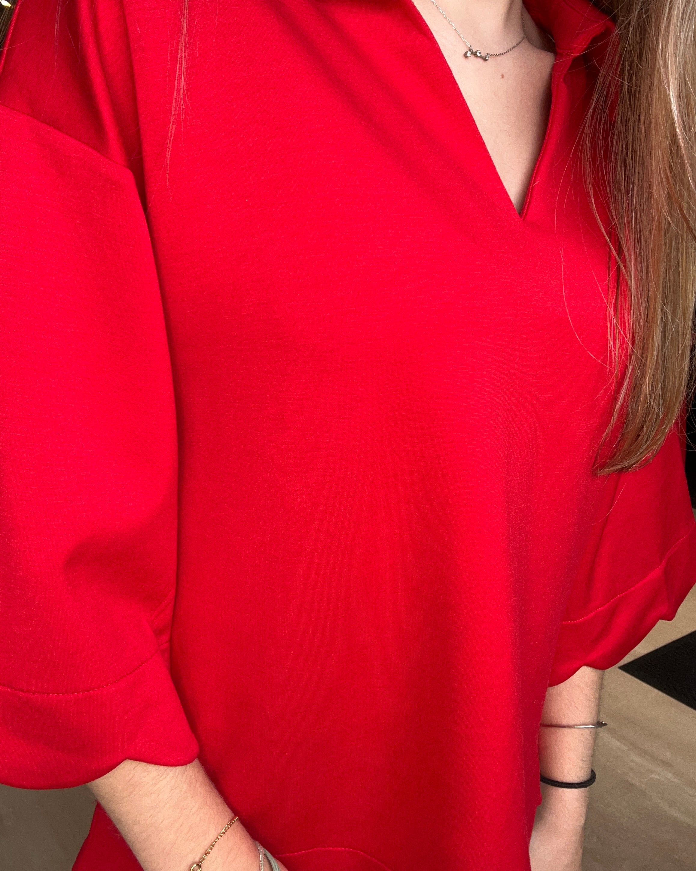 Lottie Red Top-Short Sleeves-Jodifl-The Funky Zebra Ames, Women's Fashion Boutique in Ames, Iowa