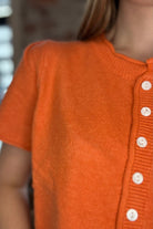 Kimberly Short Sleeve Cardigan-apparel-&MERCI-The Funky Zebra Ames, Women's Fashion Boutique in Ames, Iowa
