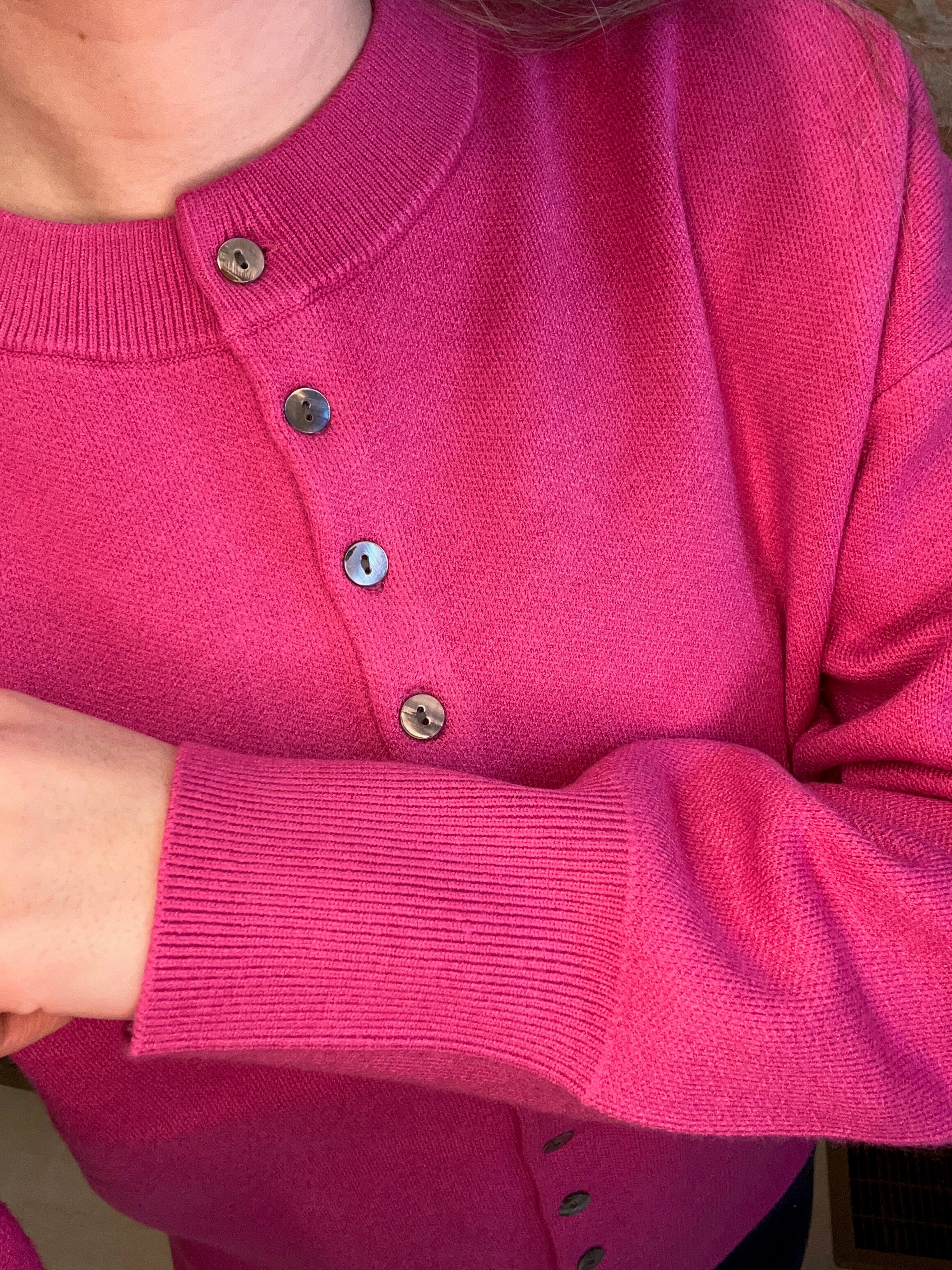 Sylvie Magenta Cardigan-Cardigans-fate-The Funky Zebra Ames, Women's Fashion Boutique in Ames, Iowa