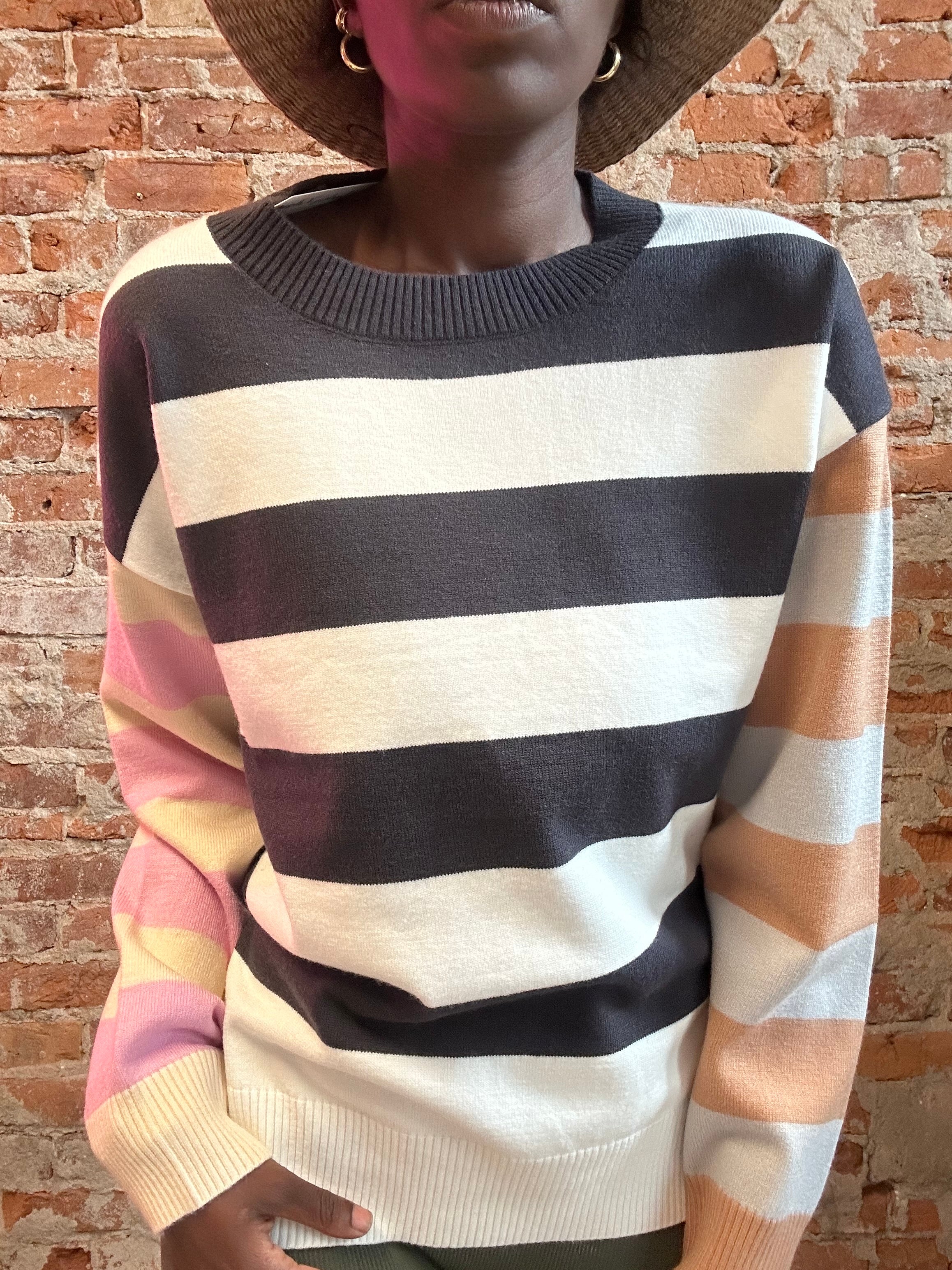 Jana Colorblock Sweater-Sweaters-Hem & Thread-The Funky Zebra Ames, Women's Fashion Boutique in Ames, Iowa