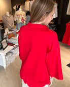 Lottie Red Top-Short Sleeves-Jodifl-The Funky Zebra Ames, Women's Fashion Boutique in Ames, Iowa