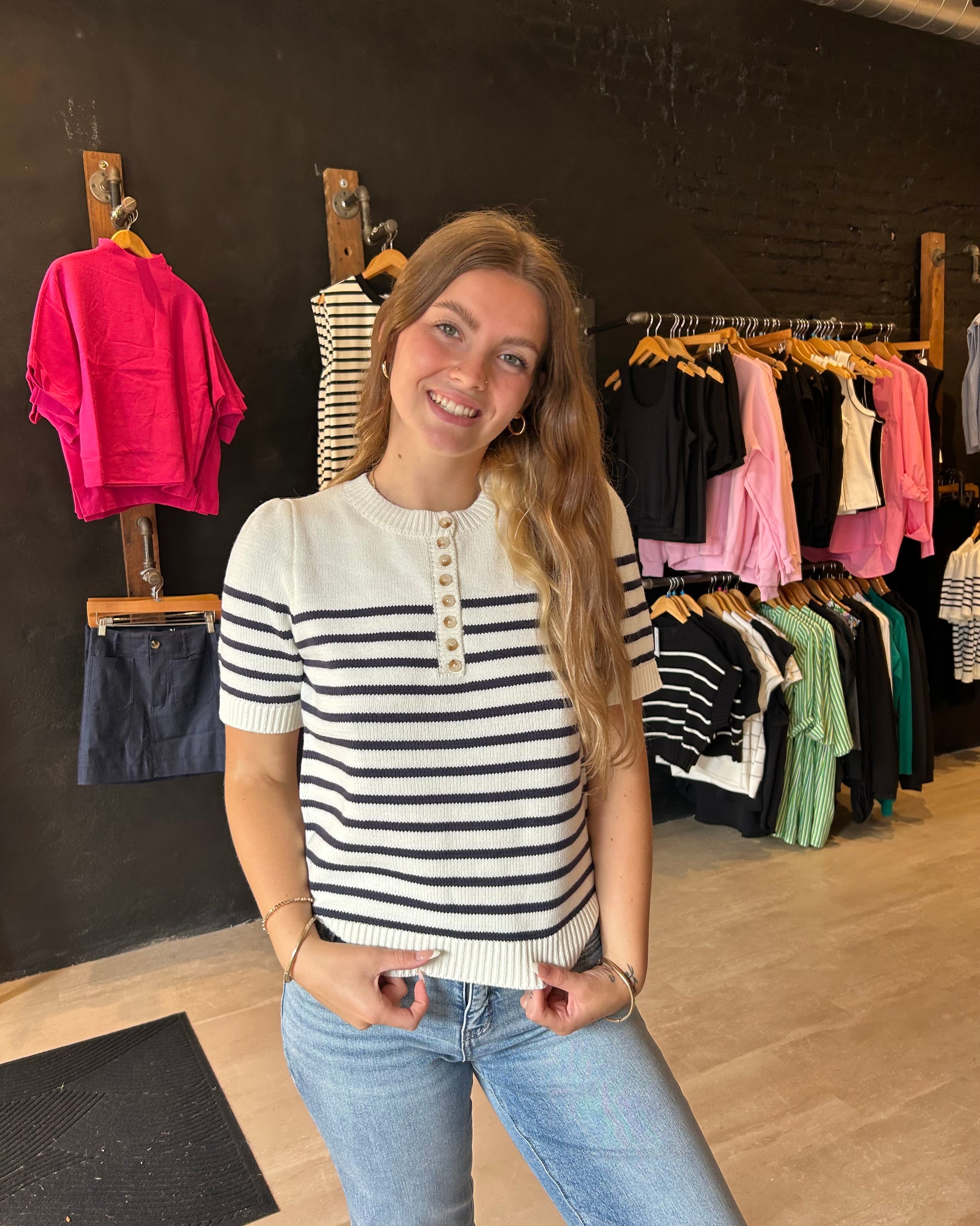 Lara Balloon Sleeve Top-Sweaters-Wishlist-The Funky Zebra Ames, Women's Fashion Boutique in Ames, Iowa