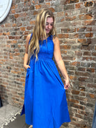 Delilah Poplin Midi Dress-apparel-Pinch-The Funky Zebra Ames, Women's Fashion Boutique in Ames, Iowa