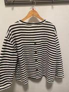 Payton Striped Split Neck Top-The Funky Zebra Ames-The Funky Zebra Ames, Women's Fashion Boutique in Ames, Iowa