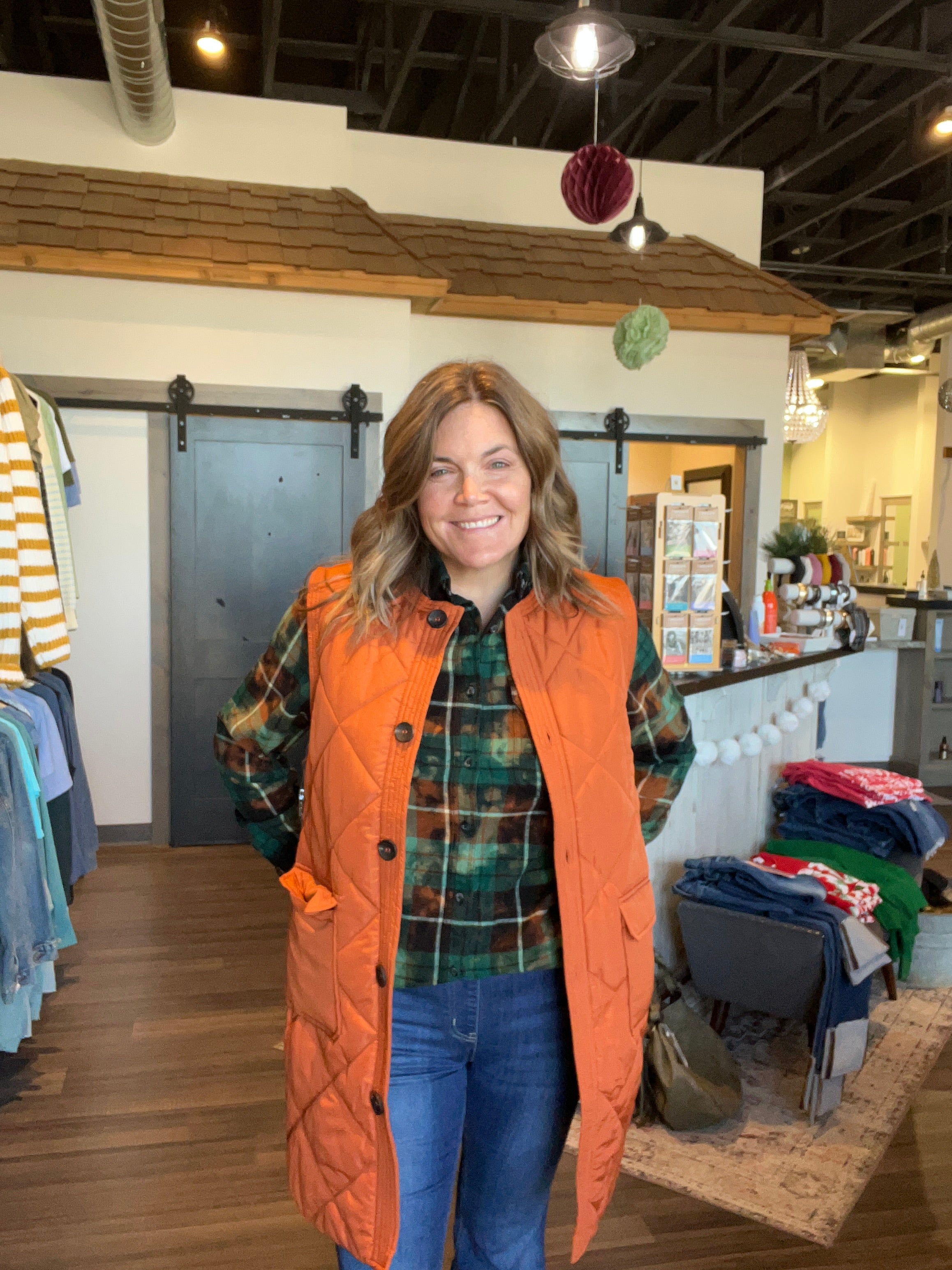 MN Emerald Flannel-Long Sleeves-Whiskey Wrangler-The Funky Zebra Ames, Women's Fashion Boutique in Ames, Iowa
