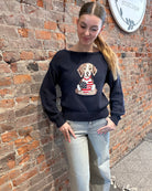 Raina American Heart Puppy Sweater-Sweaters-Blu Pepper-The Funky Zebra Ames, Women's Fashion Boutique in Ames, Iowa