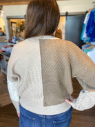 Michelle Patchwork Cardi-Blu Pepper-The Funky Zebra Ames, Women's Fashion Boutique in Ames, Iowa