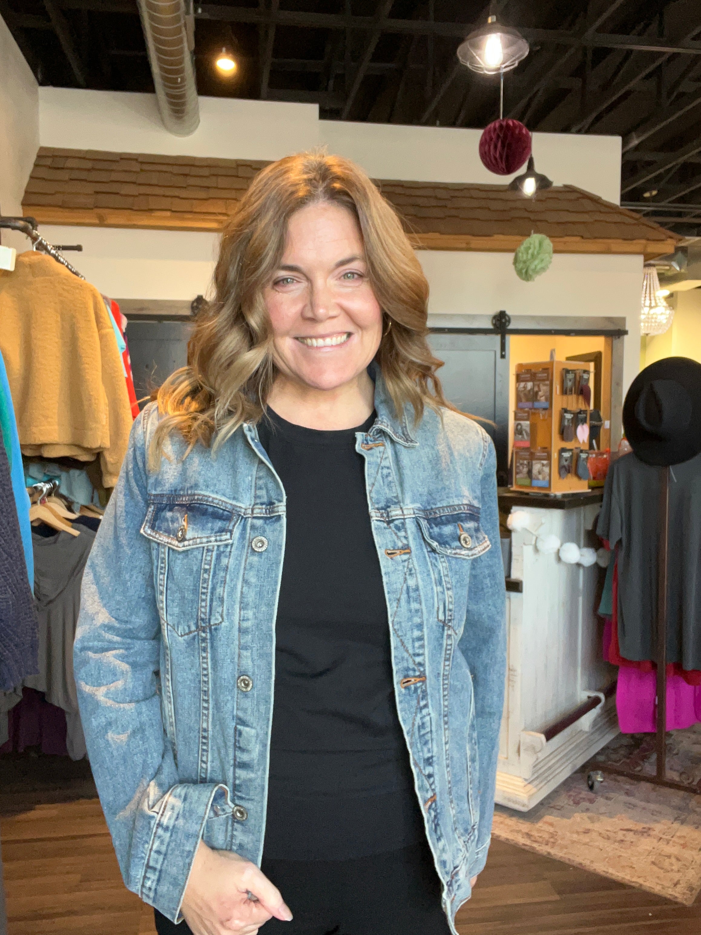 MN Bamboo Denim Jacket-Jackets-The Funky Zebra Ames-The Funky Zebra Ames, Women's Fashion Boutique in Ames, Iowa