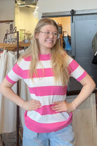 Vera Striped Crew Sweater-Vine & Love-The Funky Zebra Ames, Women's Fashion Boutique in Ames, Iowa