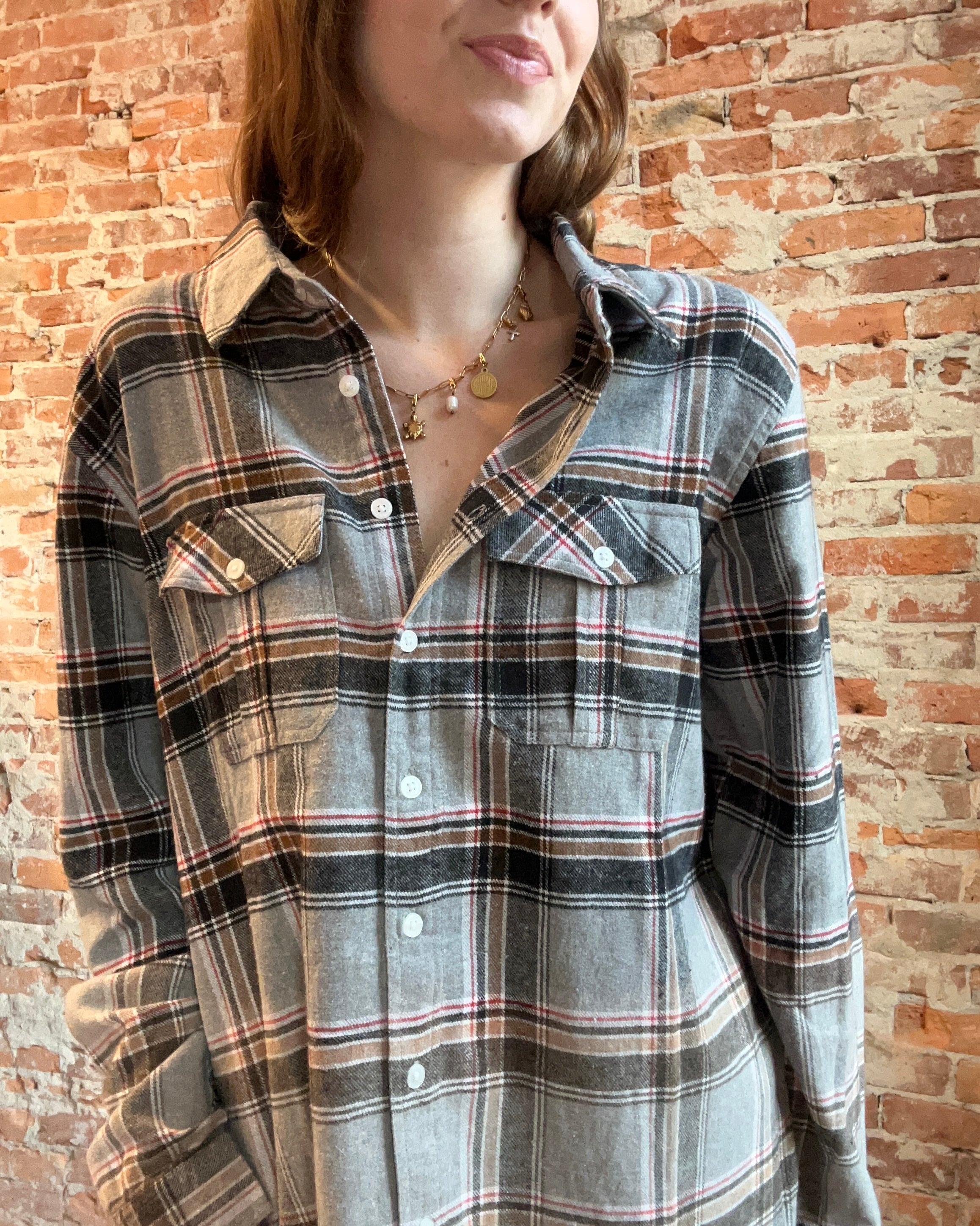 Gretchen Multicolor Flannel-Long Sleeves-Panache Accessories-The Funky Zebra Ames, Women's Fashion Boutique in Ames, Iowa