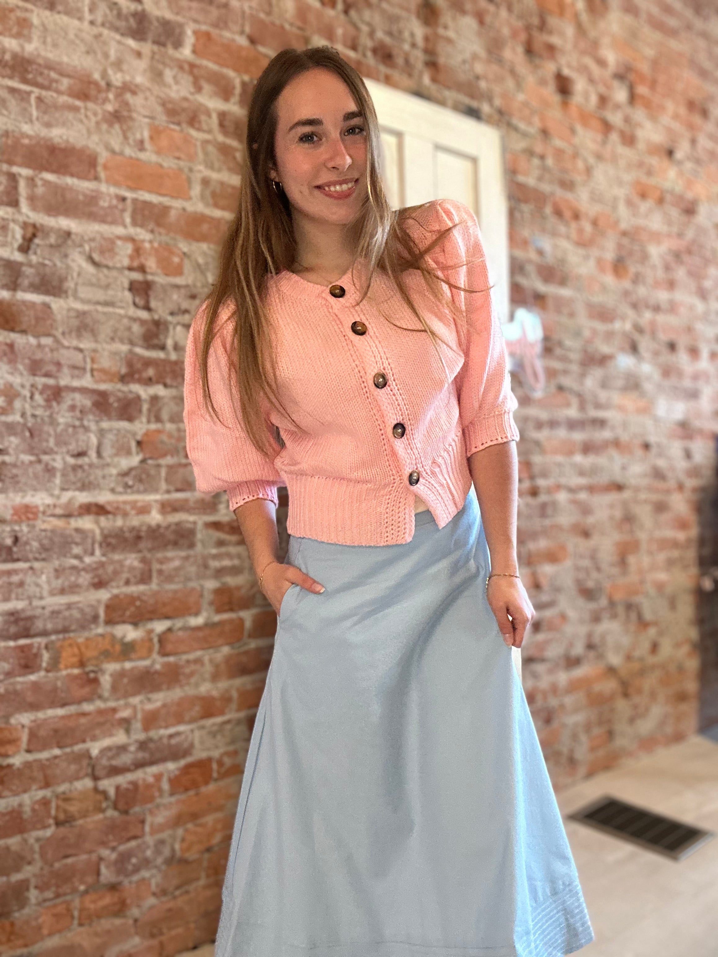 Spring Sky Midi Skirt-apparel-Glam-The Funky Zebra Ames, Women's Fashion Boutique in Ames, Iowa