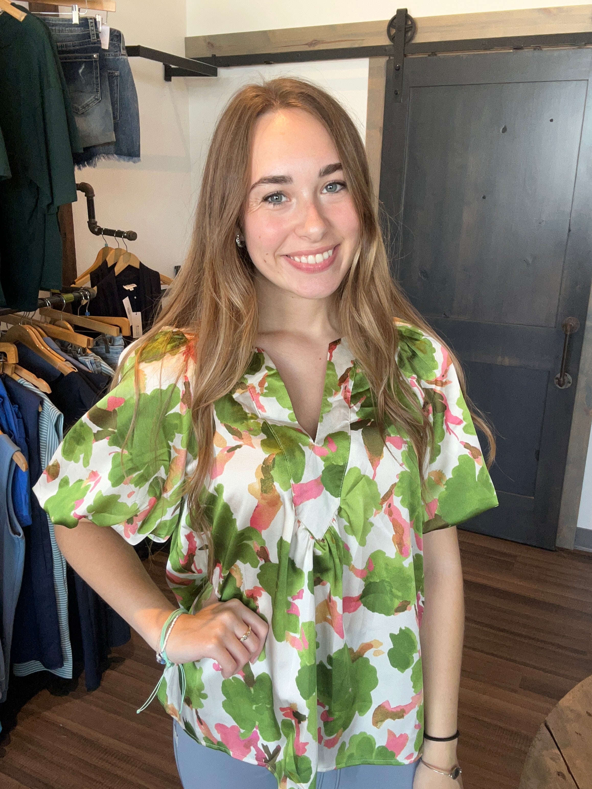 Sadie Floral Top-Glam-The Funky Zebra Ames, Women's Fashion Boutique in Ames, Iowa