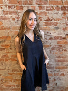 Vanessa Denim Dress-Dresses-Doe and Rae-The Funky Zebra Ames, Women's Fashion Boutique in Ames, Iowa