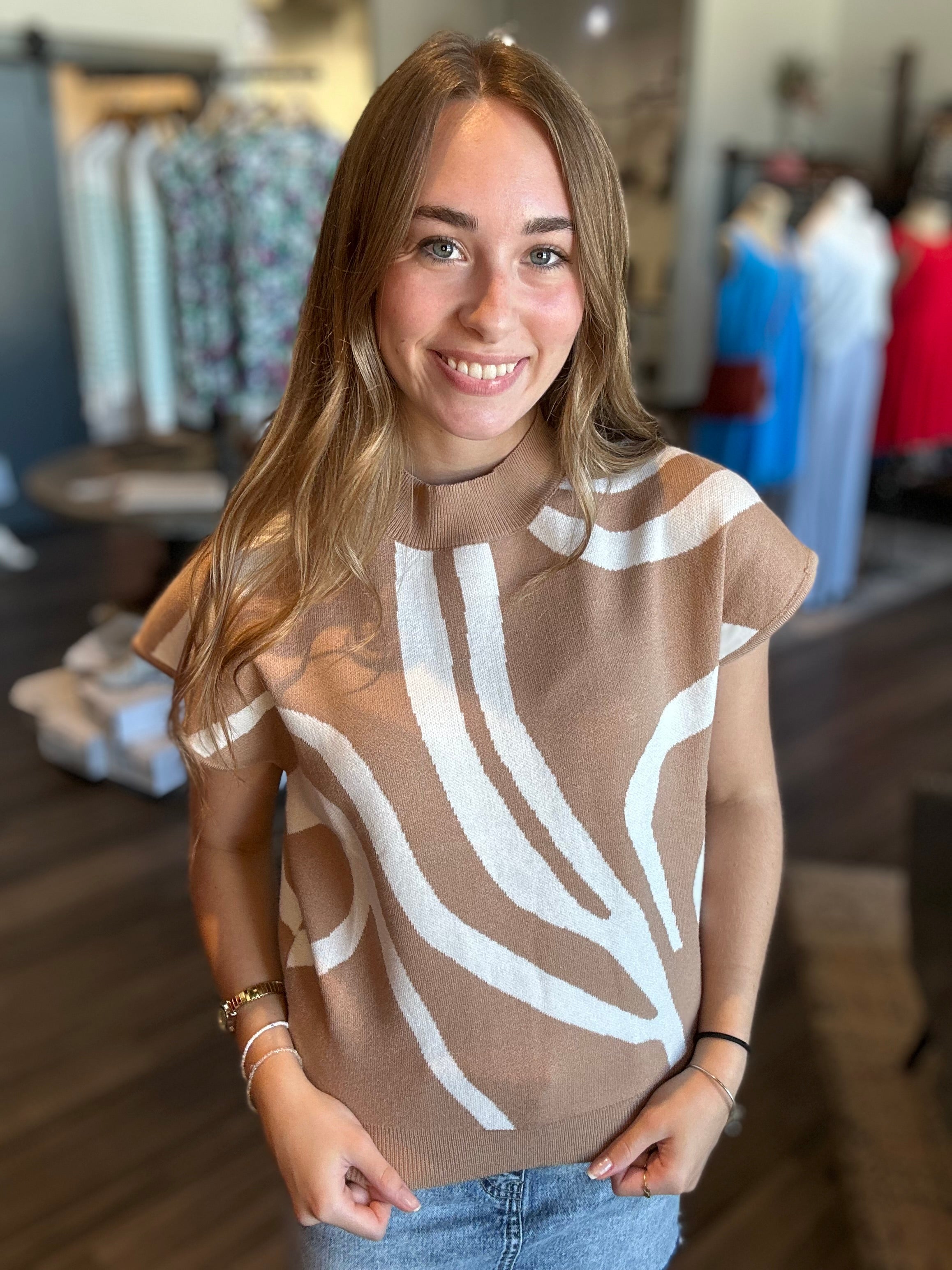Coco Swirl Top-Eesome-The Funky Zebra Ames, Women's Fashion Boutique in Ames, Iowa