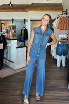 Darla Denim Jumpsuit-2 washes-Jumpsuits-Bluivy-The Funky Zebra Ames, Women's Fashion Boutique in Ames, Iowa