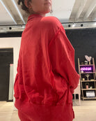 Bianca Long Sleeve Washed Red Pullover-Long Sleeves-Eesome-The Funky Zebra Ames, Women's Fashion Boutique in Ames, Iowa