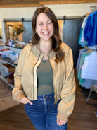 Sierra Washed Denim Bomber-The Funky Zebra Ames-The Funky Zebra Ames, Women's Fashion Boutique in Ames, Iowa