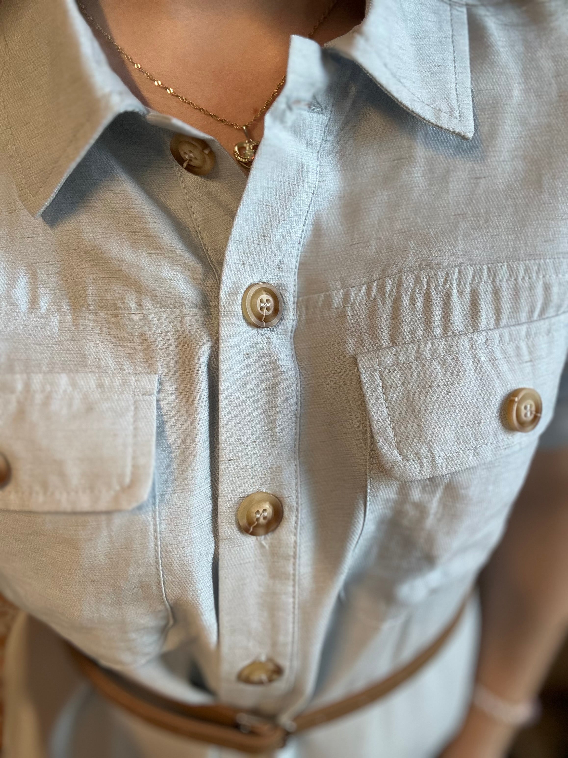 Marissa Belted Linen Dress-Dresses-Blu Pepper-The Funky Zebra Ames, Women's Fashion Boutique in Ames, Iowa