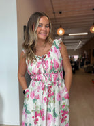 Harmony Pink Floral Tank Dress-Dresses-Hayden-The Funky Zebra Ames, Women's Fashion Boutique in Ames, Iowa